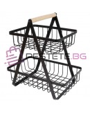 Метална кошница на 2 нива за плодове и зеленчуци